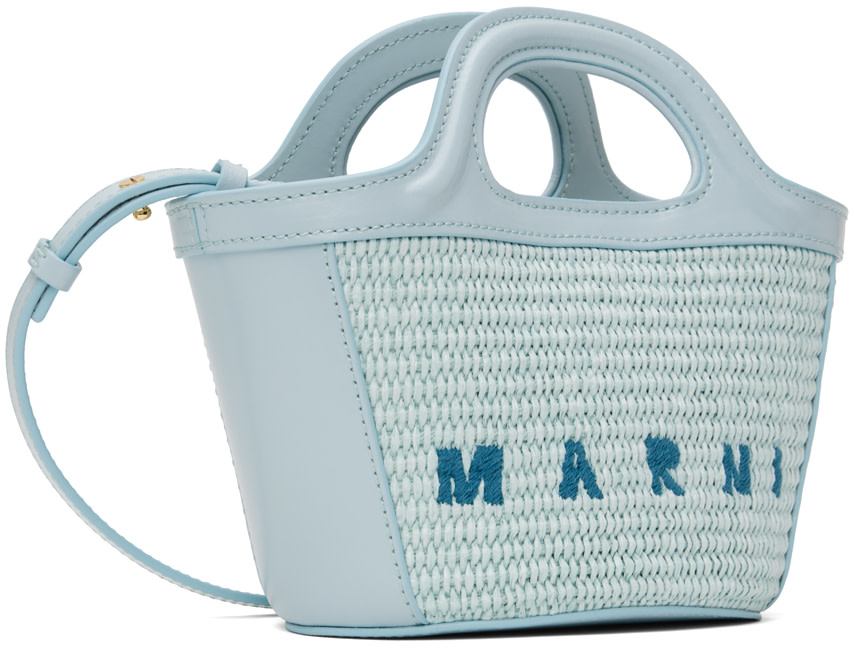 Marni - Micro cabas Tropicalia bleu
