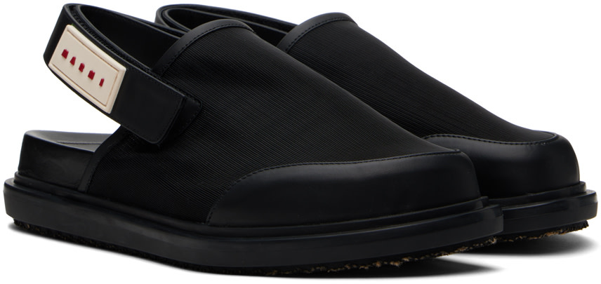 Marni: Black Back Strap Mules | SSENSE