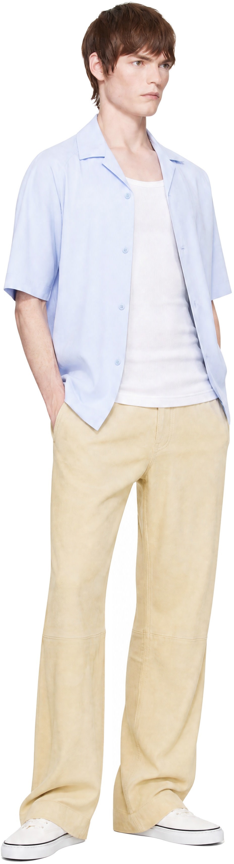 Marni - Yellow Pyramid Suede Pants