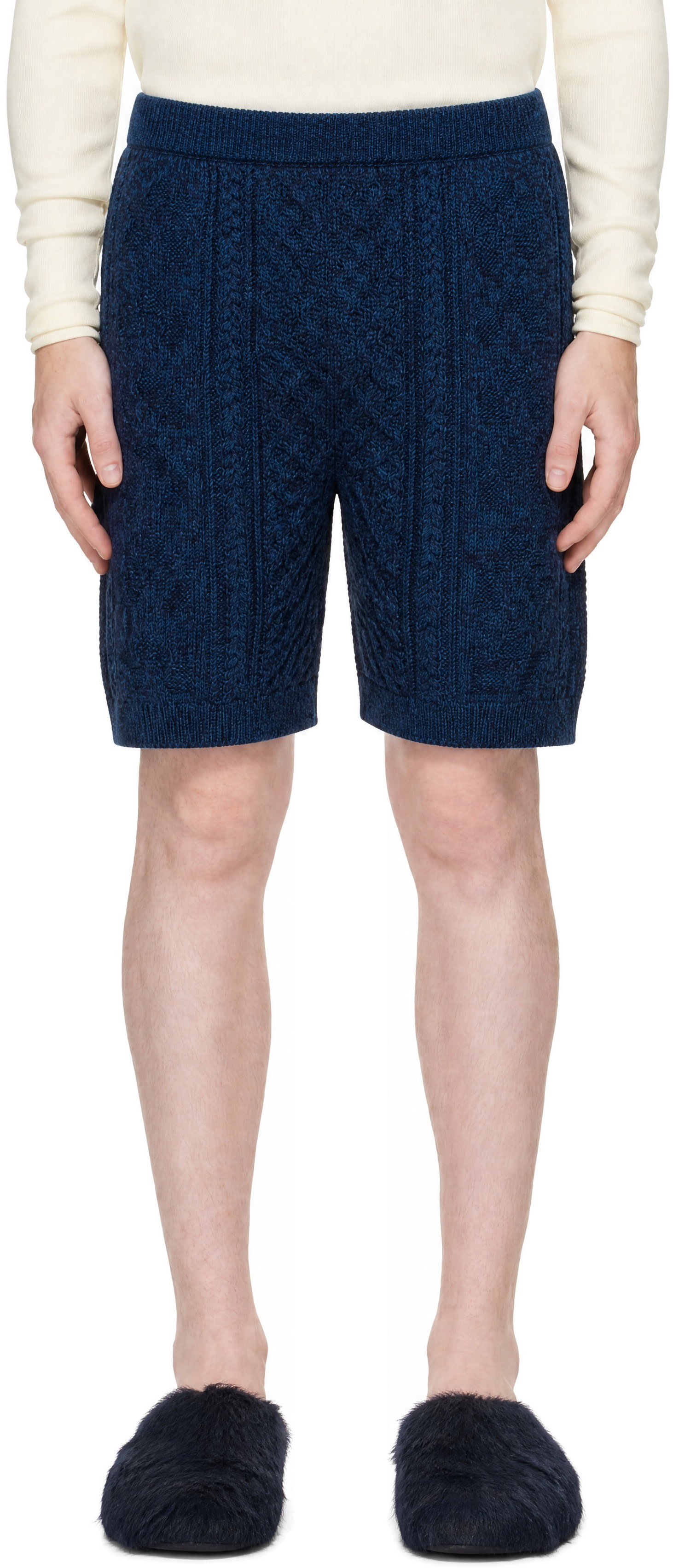 Marni - Navy Twisted Cotton Shorts