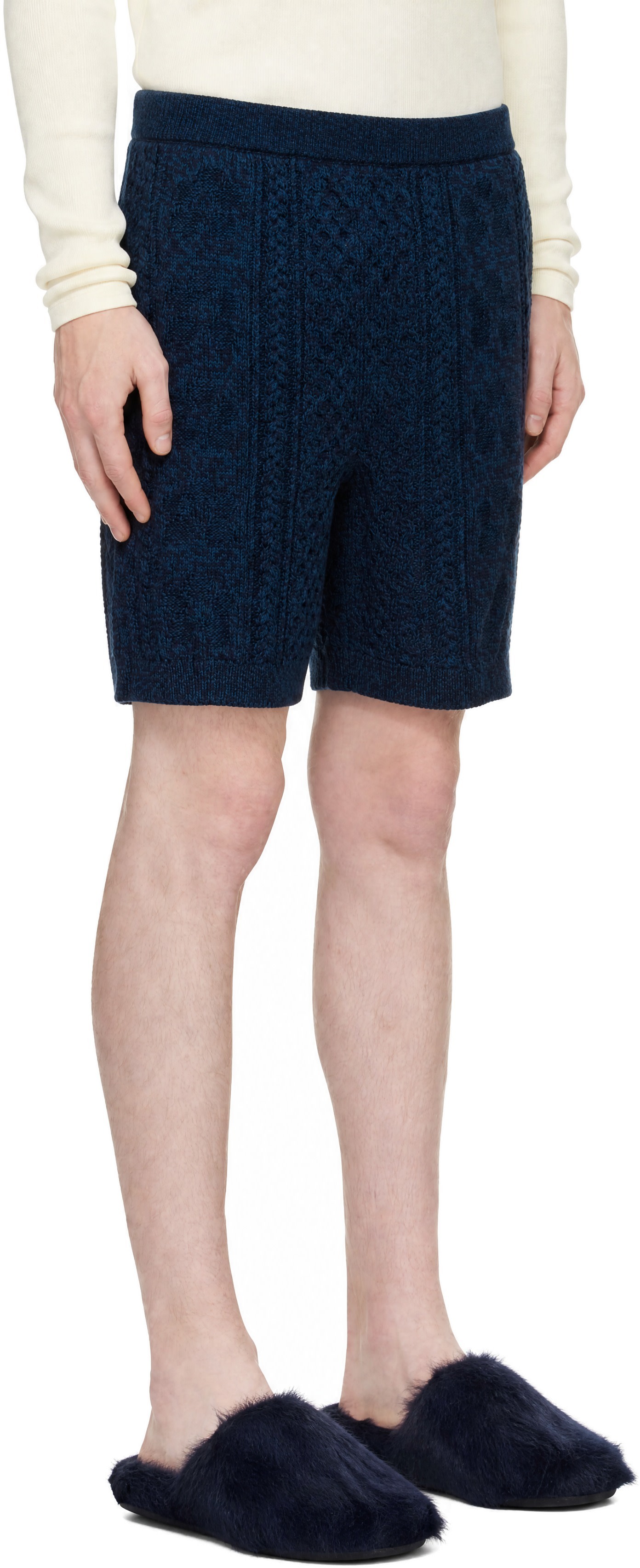 Marni - Navy Twisted Cotton Shorts