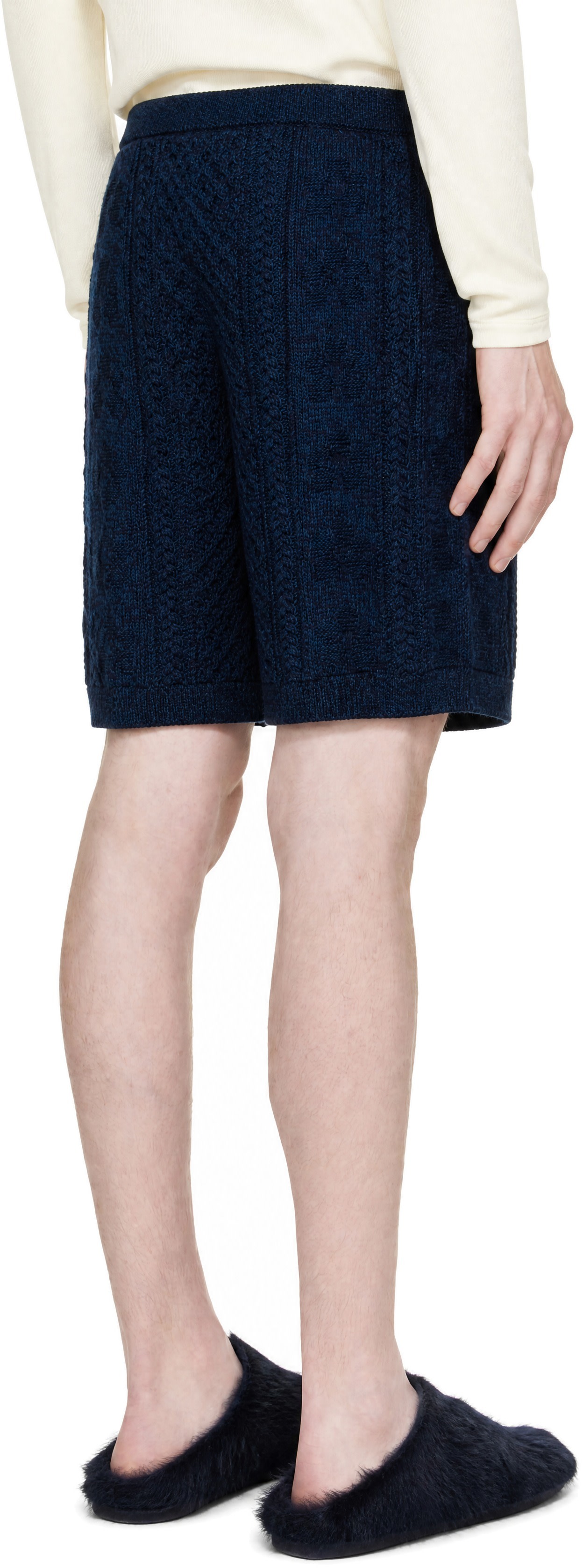 Marni - Navy Twisted Cotton Shorts