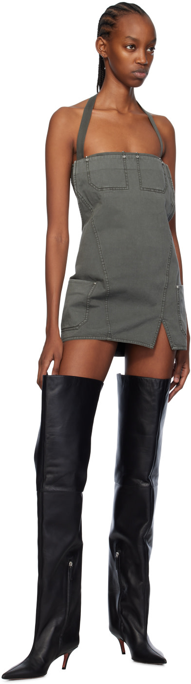 Dion Lee - Robe courte de style tablier grise