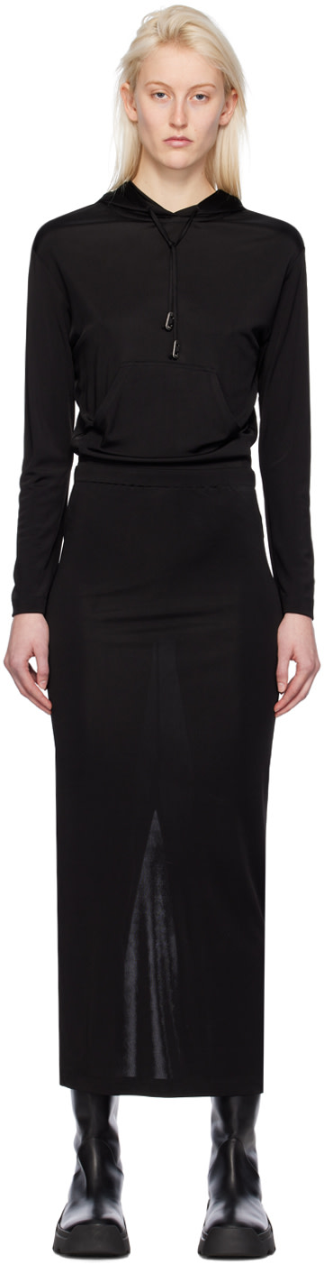 Dion Lee - Robe longue noire à fronces