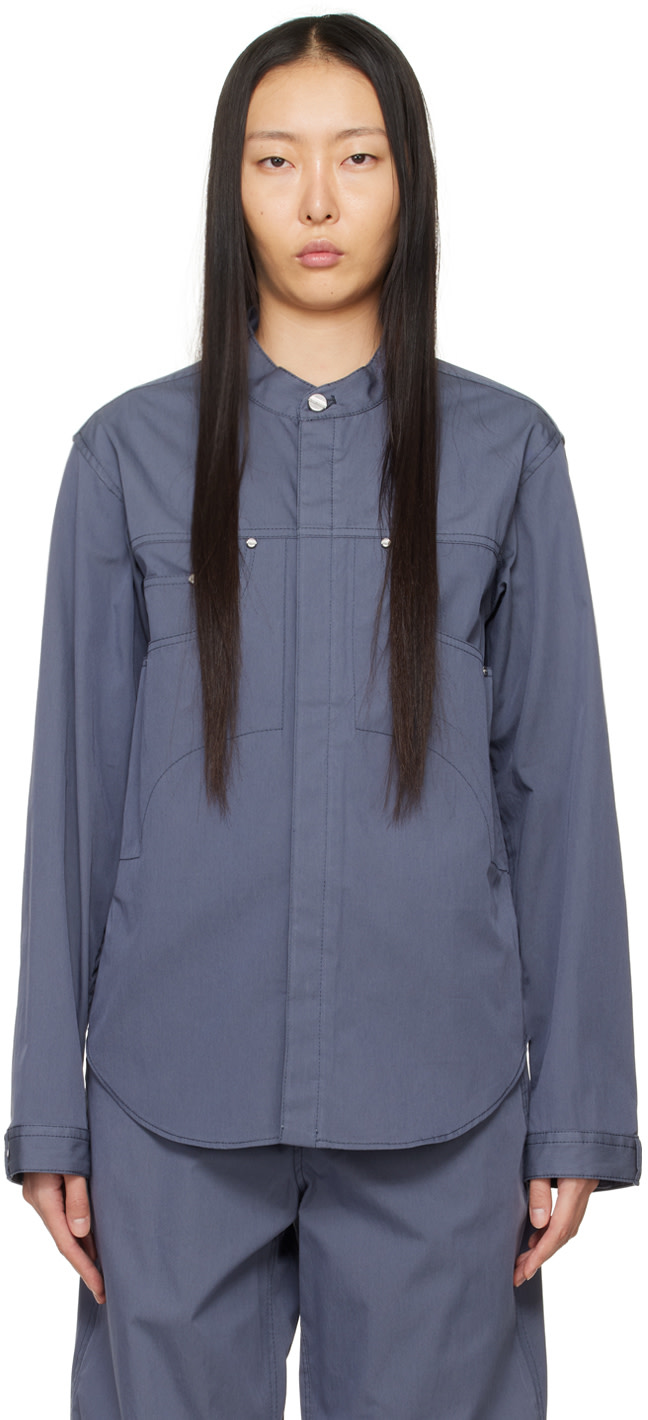 Dion Lee - Blouson bleu en denim à rivets