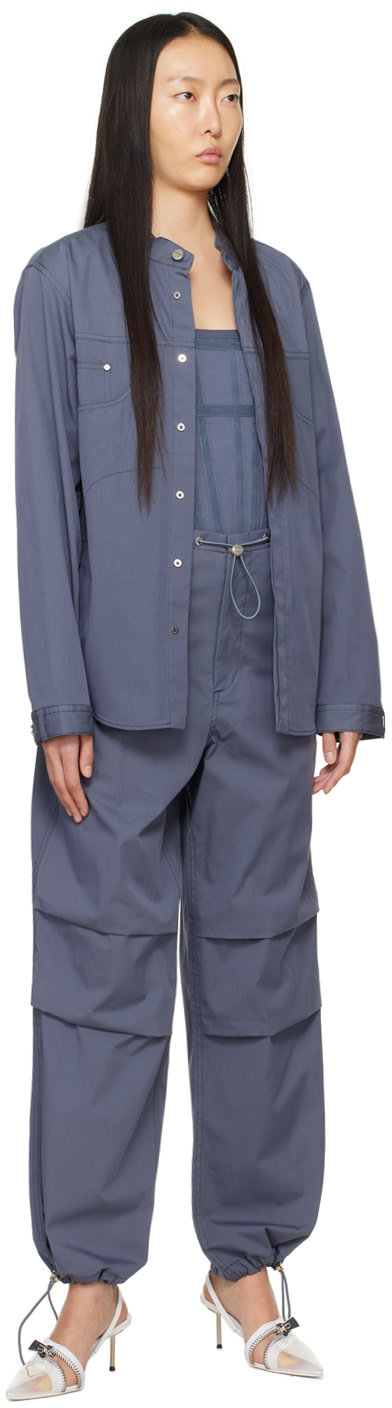 Dion Lee - Blouson bleu en denim à rivets