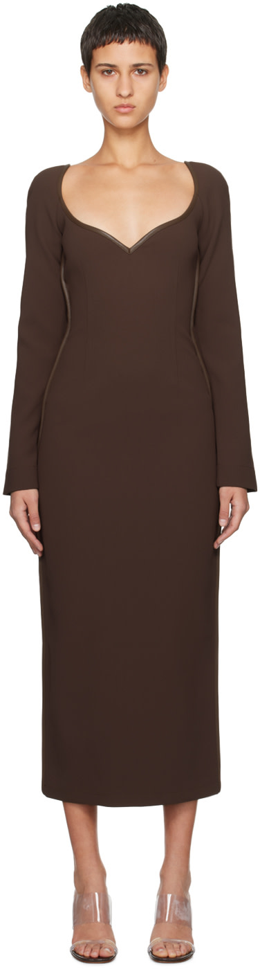Paris Georgia - Robe midi Fabienne brune