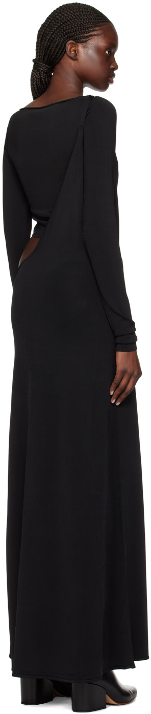 Paris Georgia - Robe longue noire à assemblage étagé