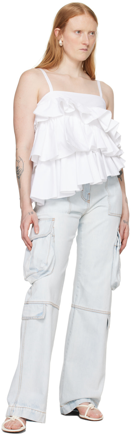 MSGM - Blue Oversized Denim Cargo Pants