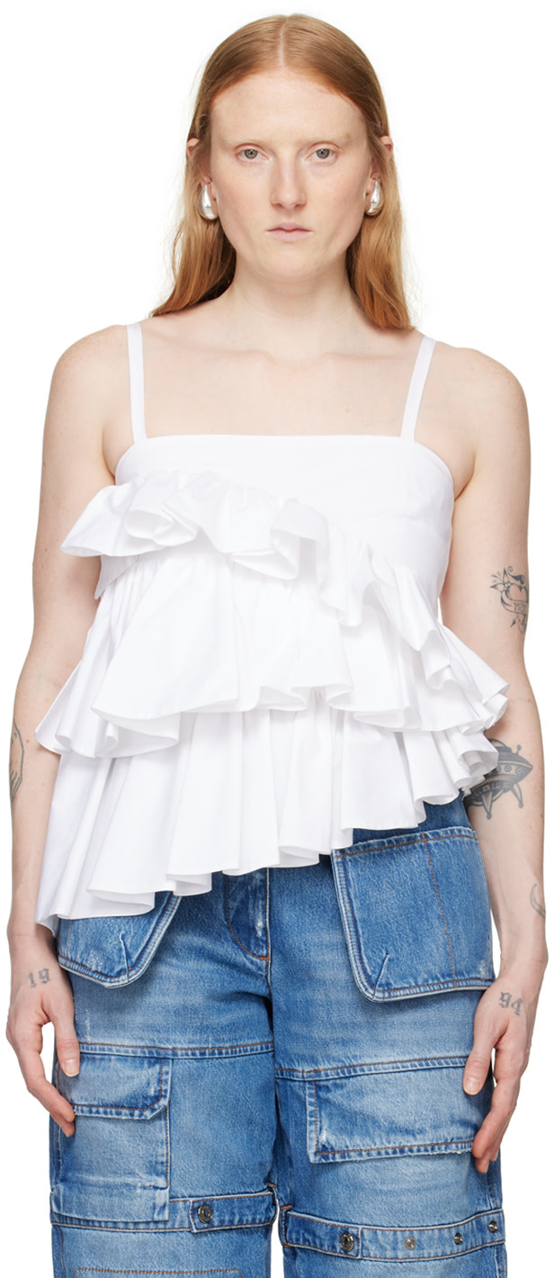 MSGM - Camisole blanche à volants