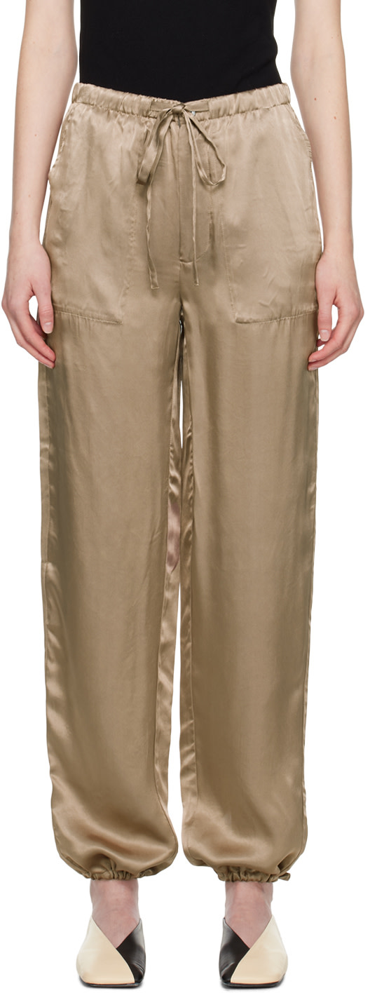 6397 - Beige Drawstring Reversible Trousers
