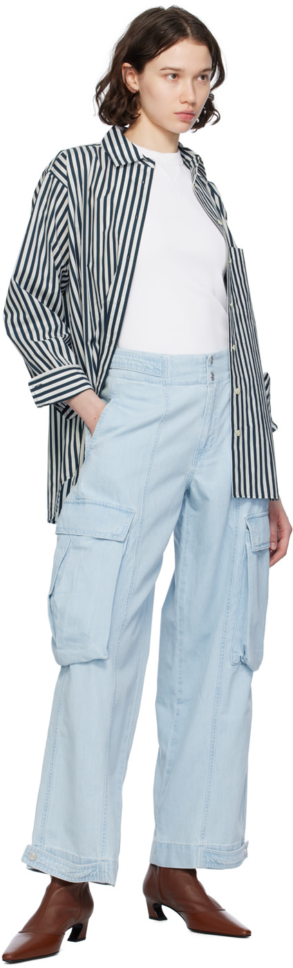 Frame - Jean cargo ample bleu