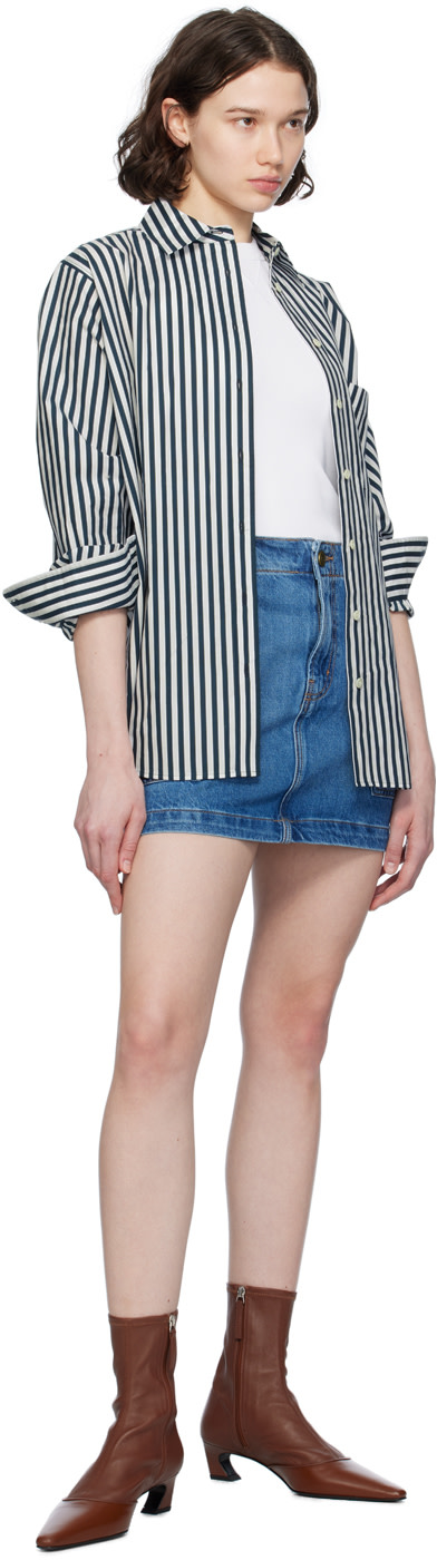 Frame - Minijupe cargo bleue en denim