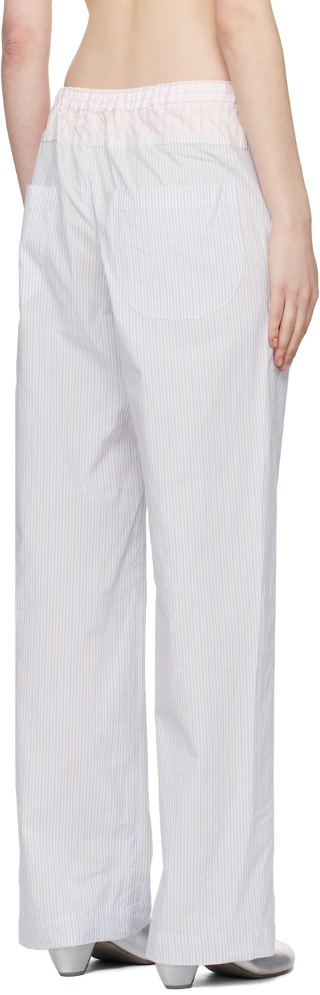 Edward Cuming - Pantalon bleu à patchwork