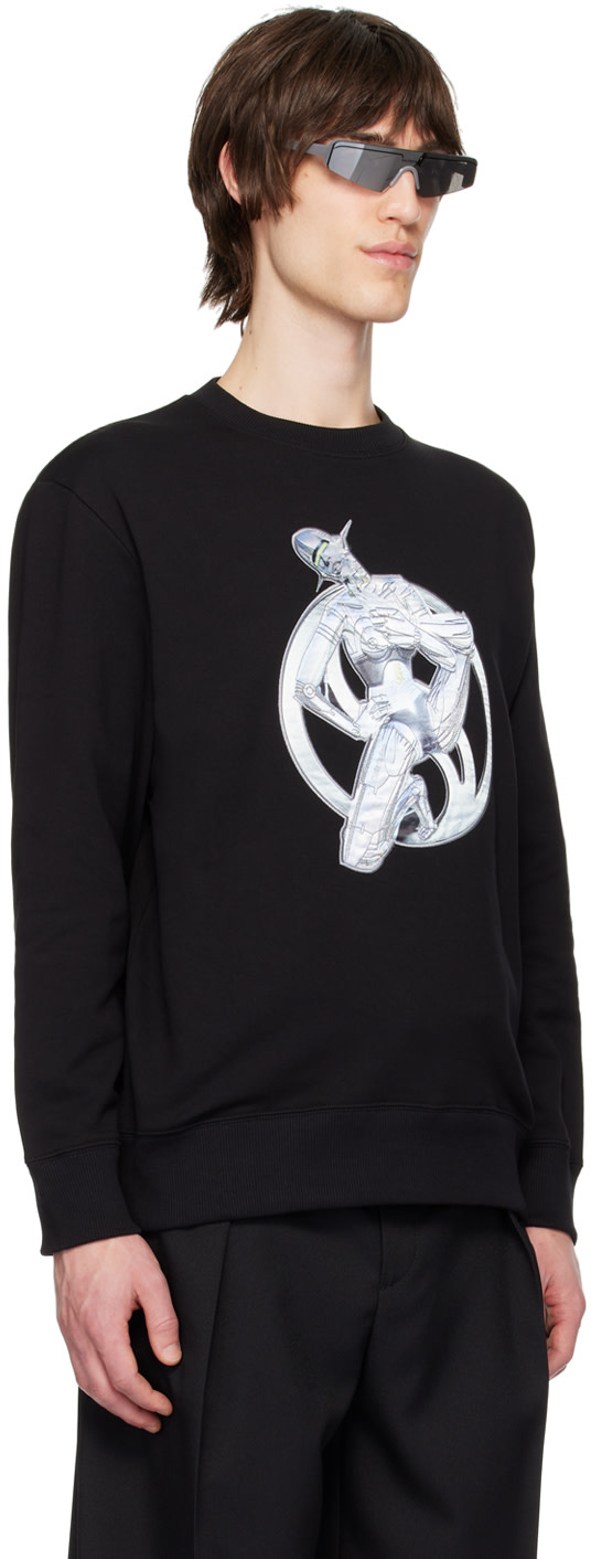 Stella McCartney - Pull molletonné noir à écusson graphique