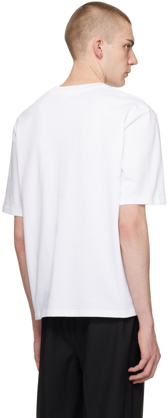 AMI Paris: White Ami de Cœur T-Shirt | SSENSE