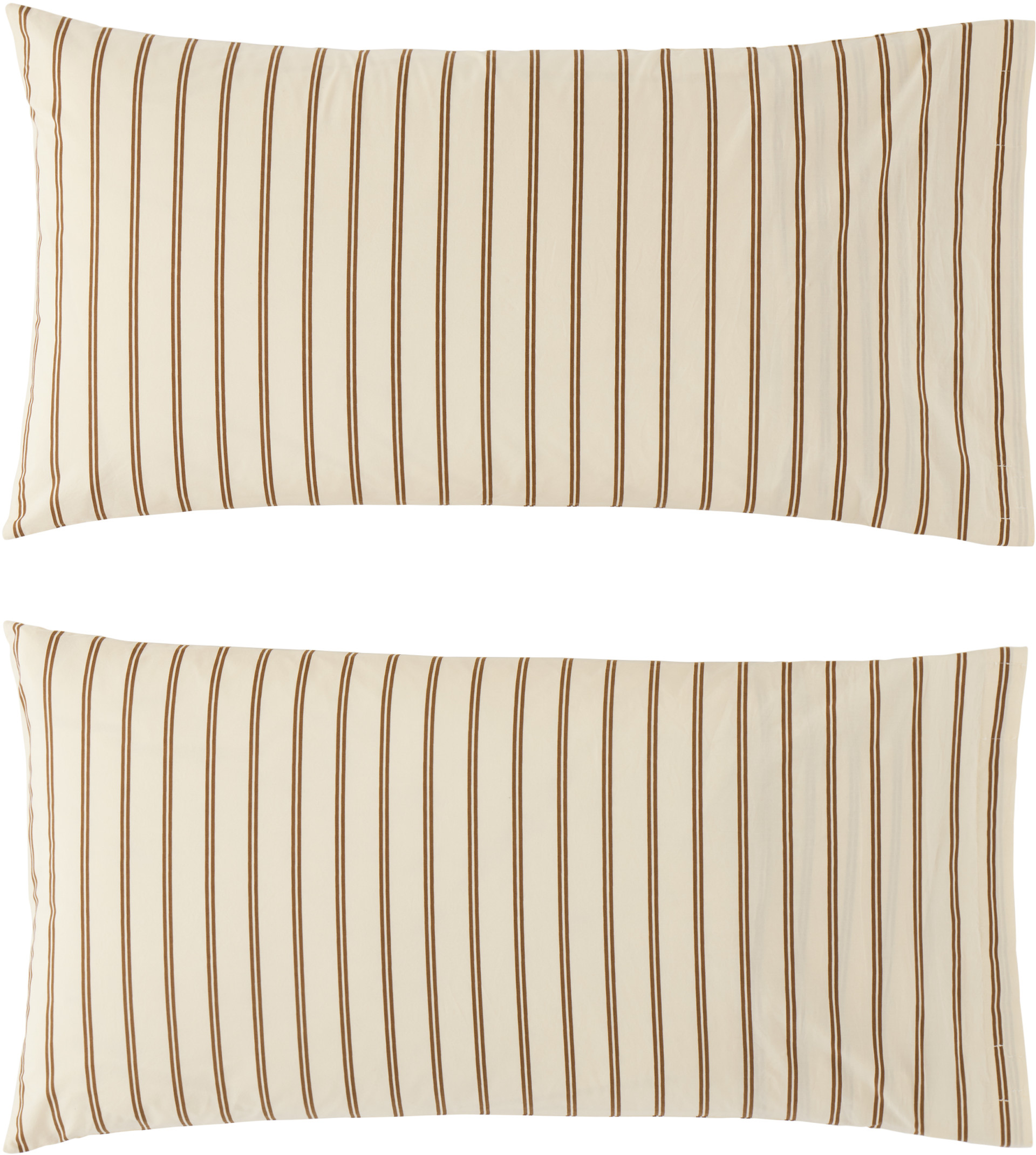 Tekla - Two-Pack Beige & Brown Percale Pillowcases
