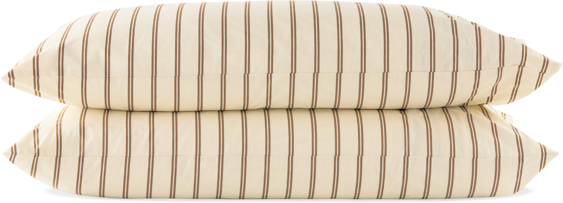 Tekla - Two-Pack Beige & Brown Percale Pillowcases