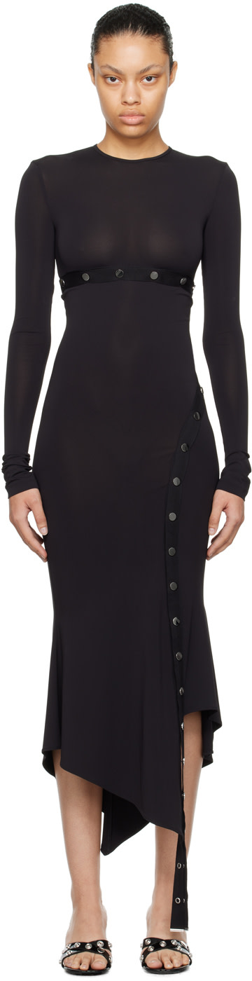 studded midi dress AKIRA Serving Looks Strapless Studded Midi Dress