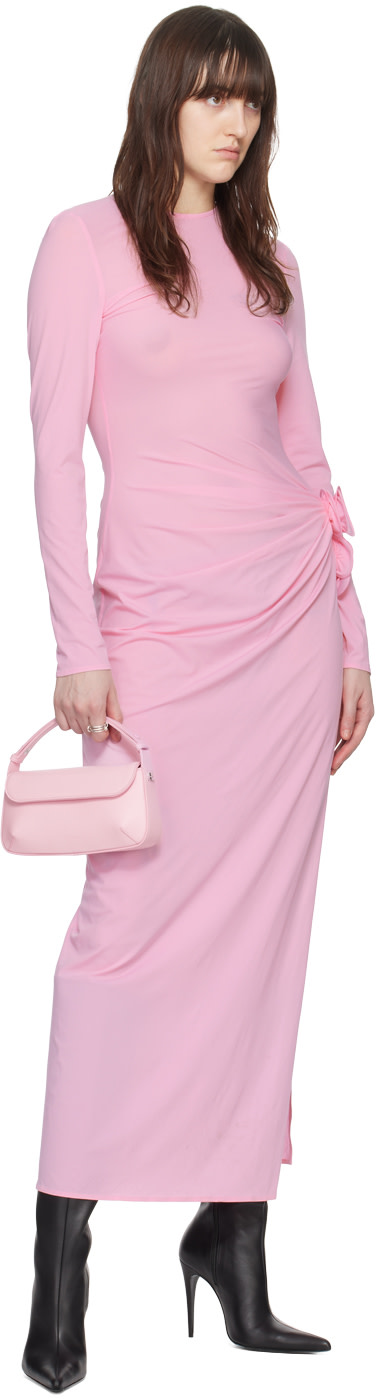 Magda Butrym: Pink Ruched Maxi Dress | SSENSE