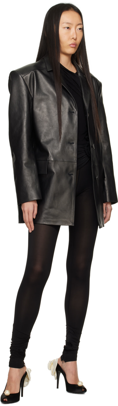 Magda Butrym - Legging noir à effet drapé