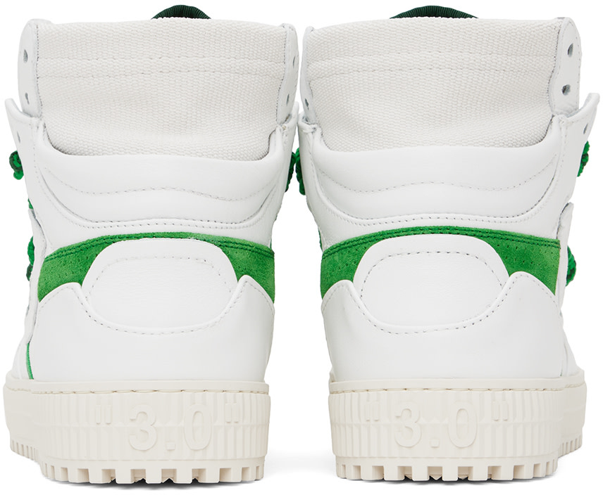 Off-White: ホワイト＆グリーン 3.0 Off Court スニーカー | SSENSE 日本