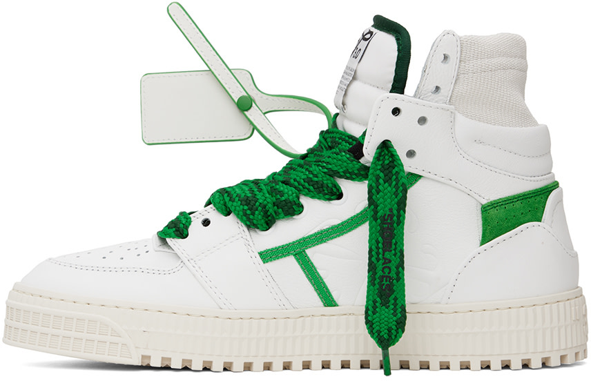 Off-White: ホワイト＆グリーン 3.0 Off Court スニーカー | SSENSE 日本