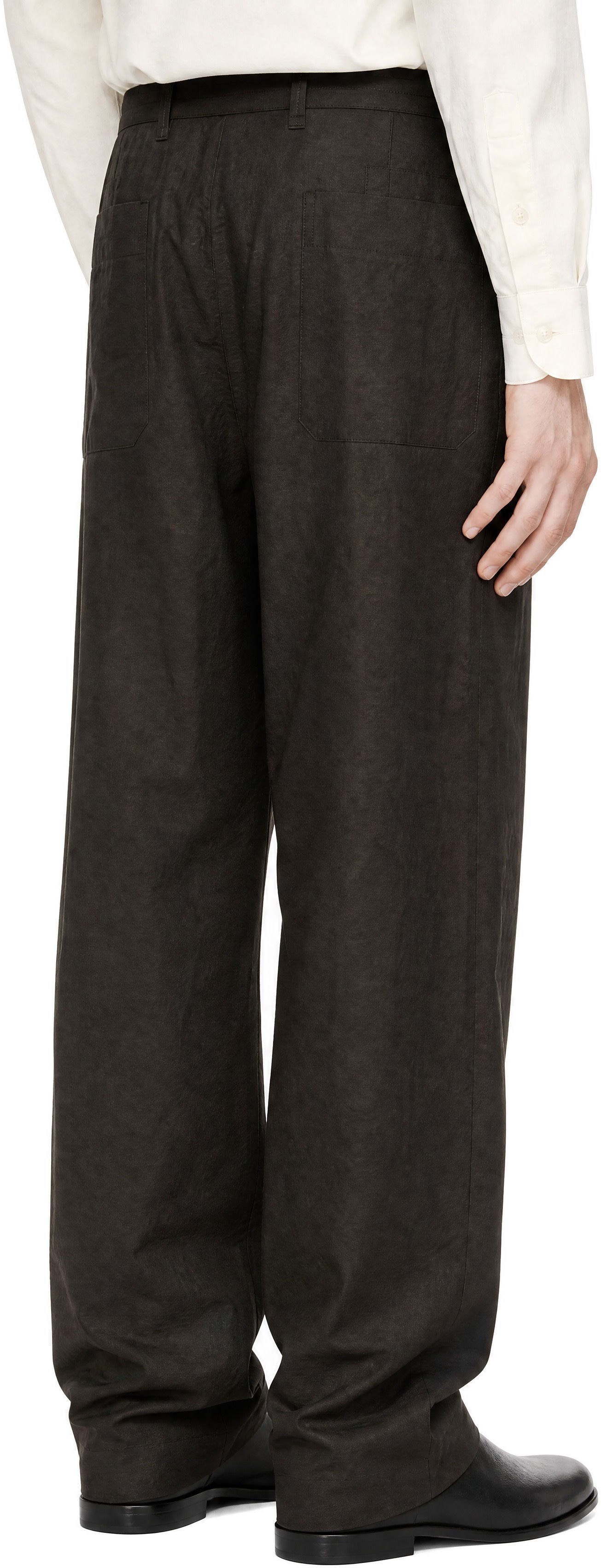 LEMAIRE - Pantalon ample brun à ceinture