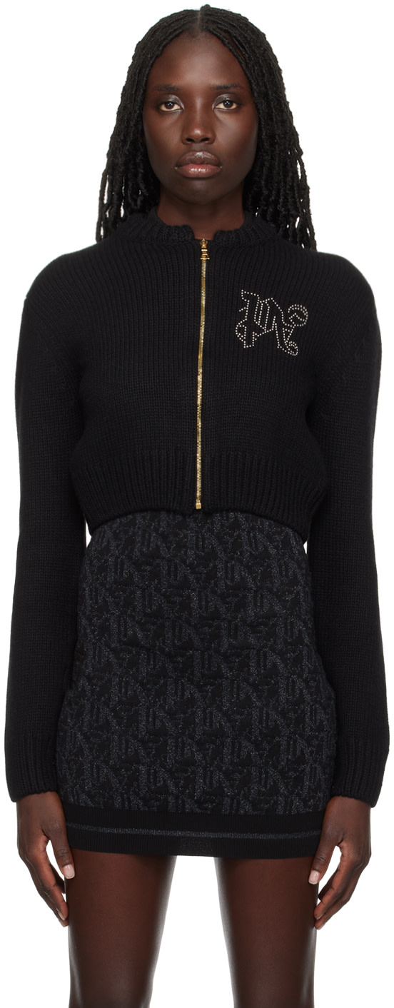 Palm Angels - Pull noir à monogramme clouté