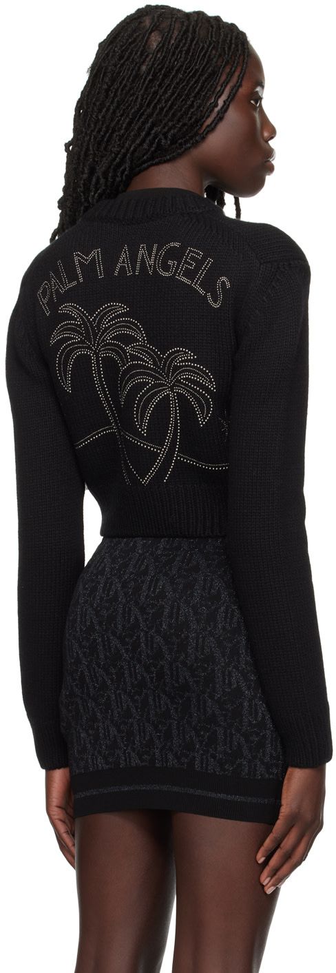 Palm Angels - Pull noir à monogramme clouté