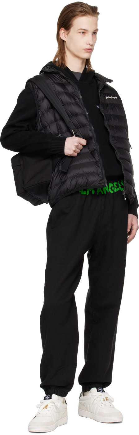 Palm Angels - Pull à capuche noir à logo brodé