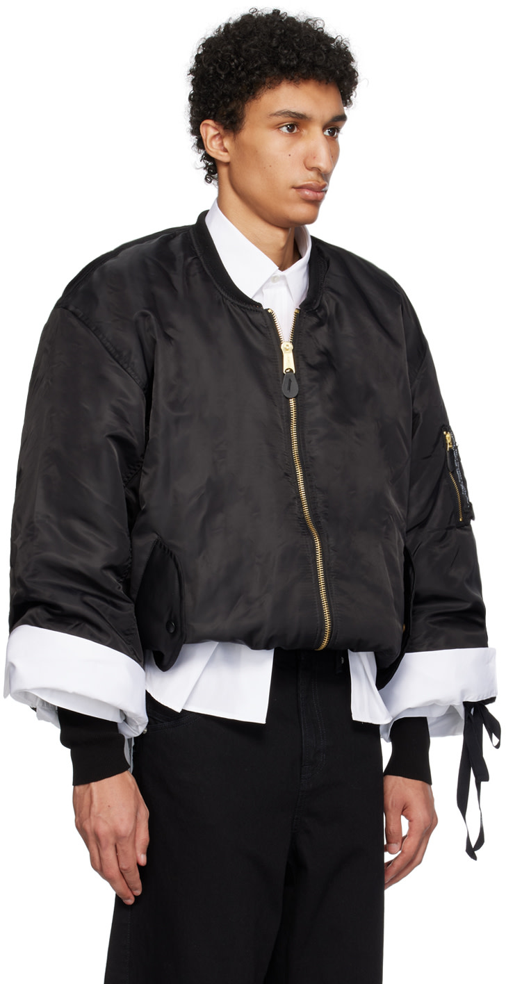 Marina Yee - Black Cropped Bomber Jacket