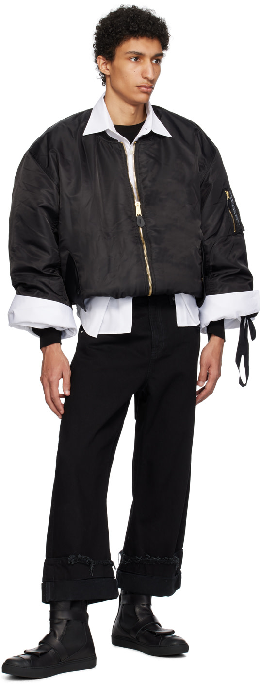 Marina Yee - Black Cropped Bomber Jacket