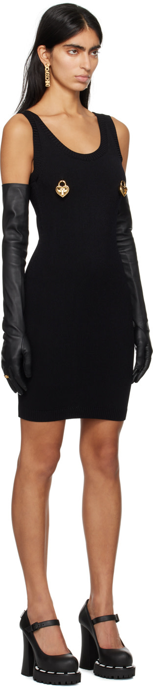 Moschino - Robe courte noire à breloques graphiques