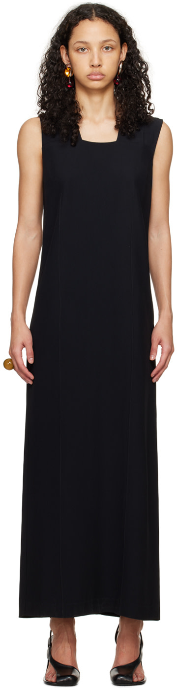 BITE - Robe longue noire à bretelles larges