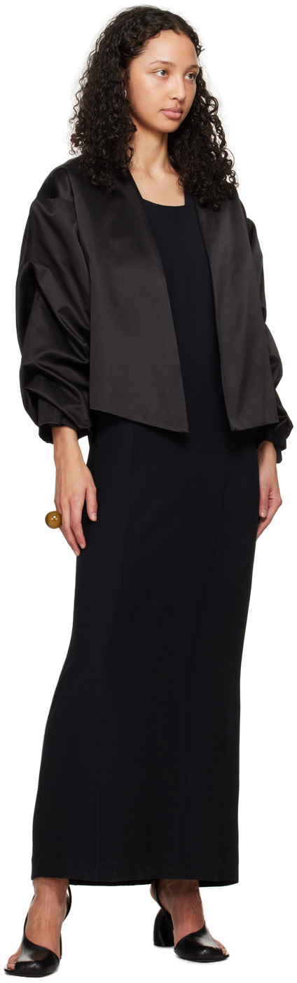 BITE - Robe longue noire à bretelles larges