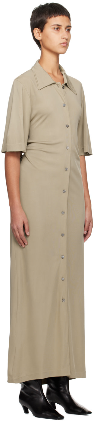 BITE - Robe longue taupe à dos ouvert