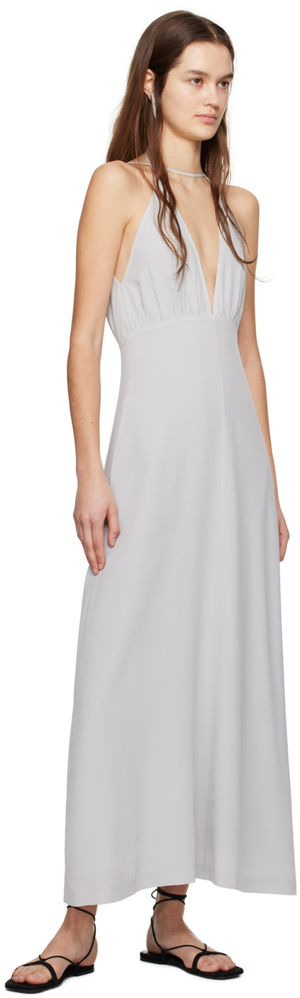 gray halter maxi dress Grey dress, Spaghetti halter dress, summer dress, maxi dress, sleeveless dress, long Grey dress, split dress, tube dress