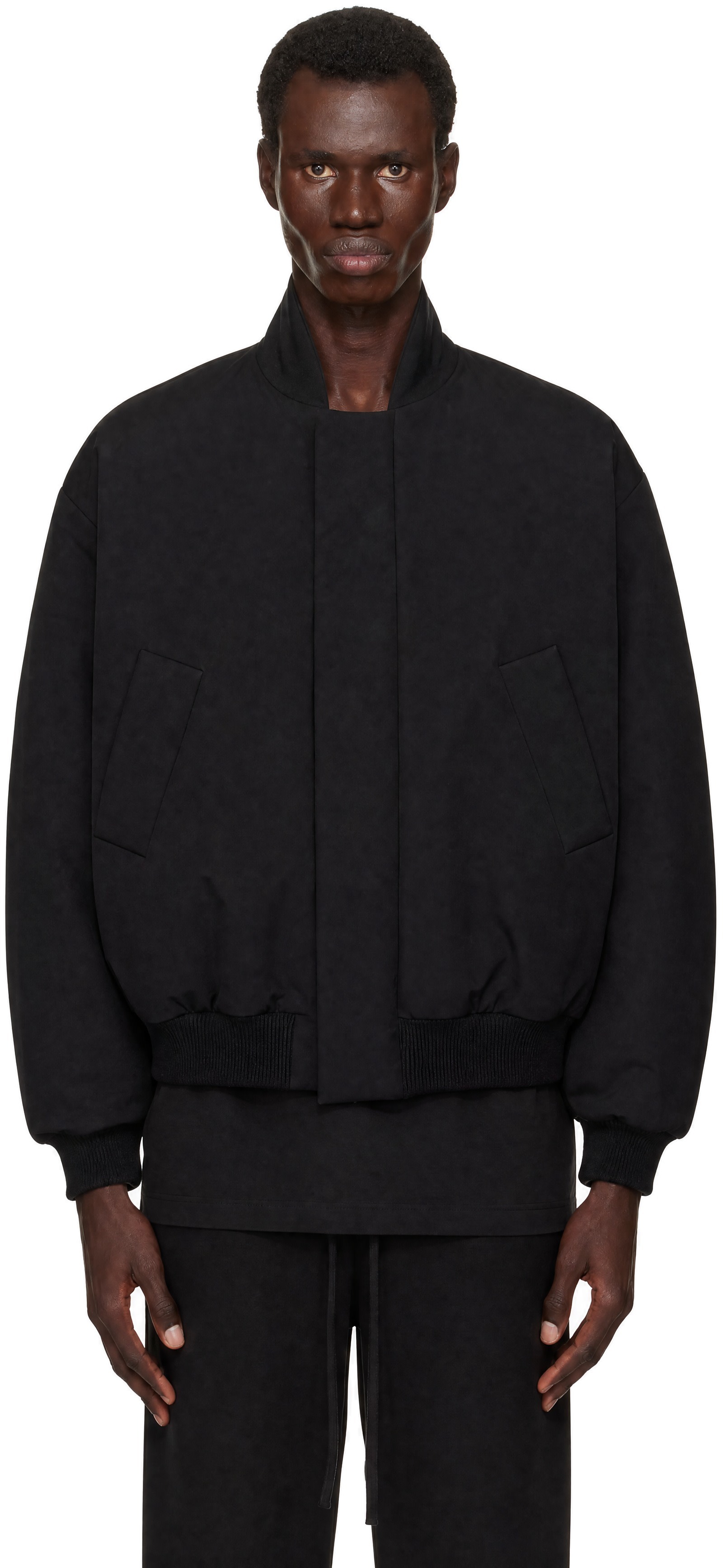 Fear of god Sixcollection ボンバージャケット xs Fear of God: ブラック Twill Stand Collar ボンバージャケット