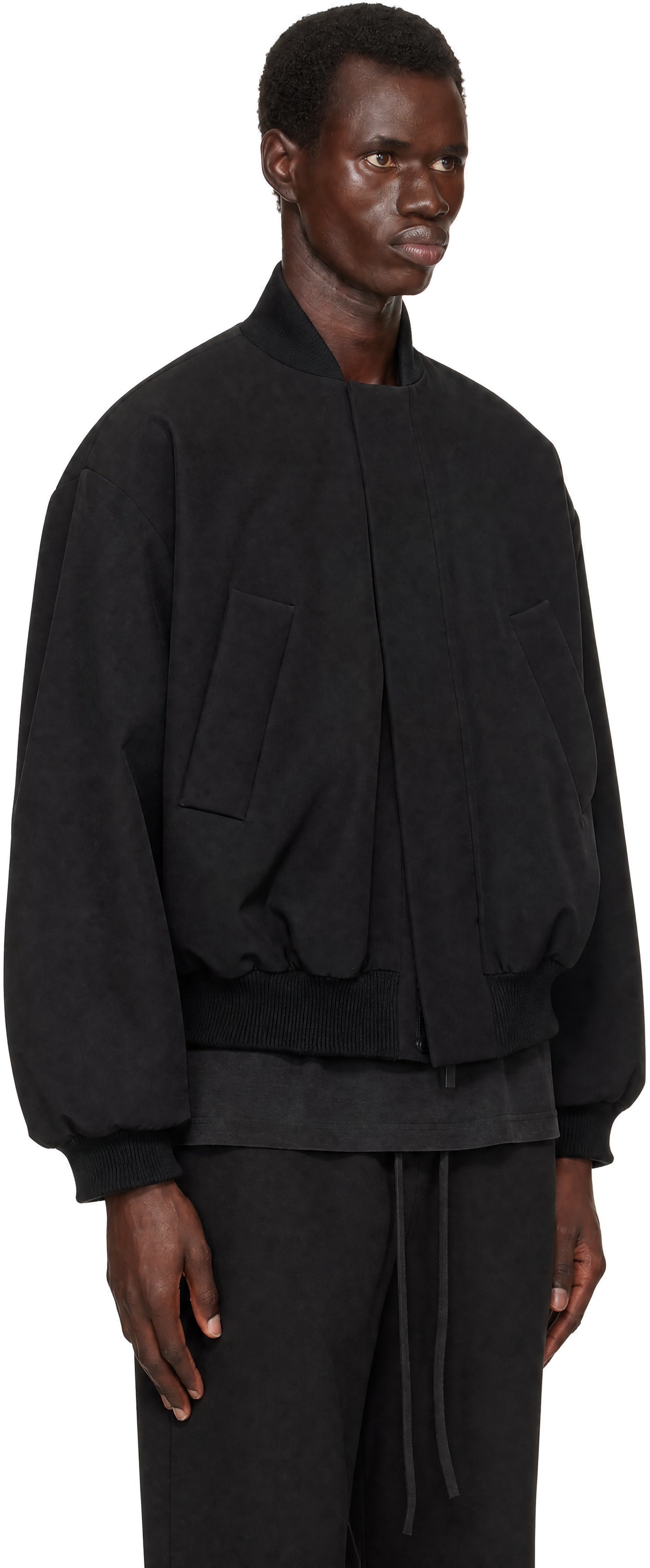 Fear of God: ブラック Twill Stand Collar ボンバージャケット