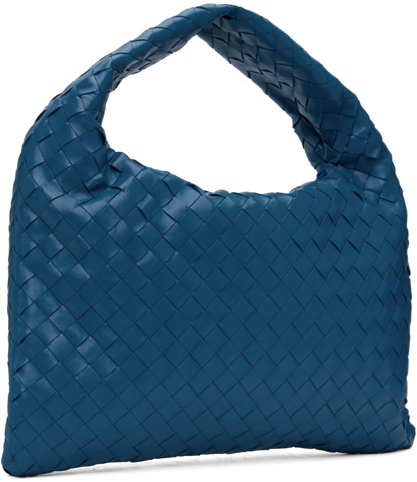Bottega Veneta: Navy Small Hop Bag | SSENSE