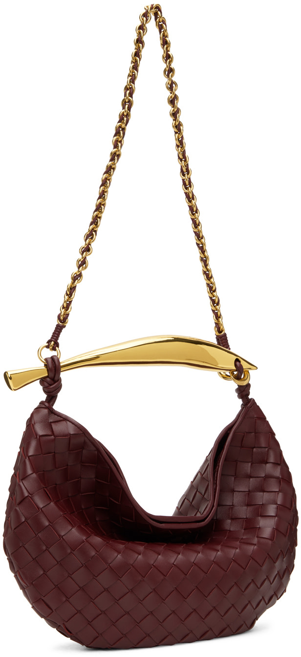 Bottega Veneta: Burgundy Small Sardine Bag | SSENSE