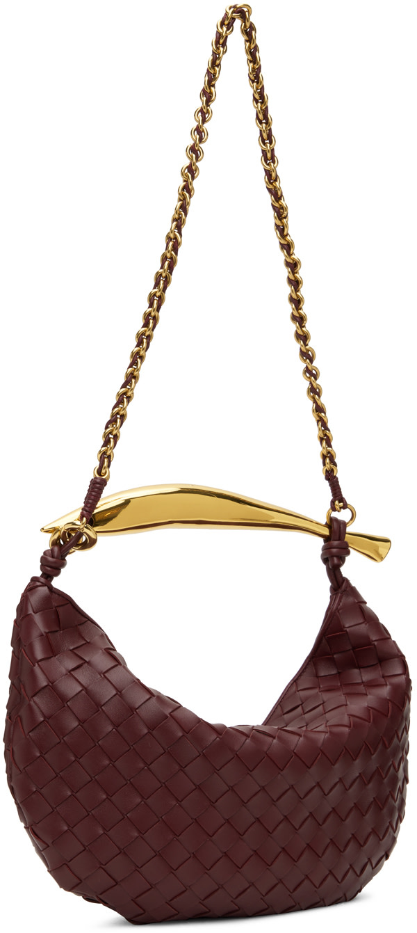 Bottega Veneta: Burgundy Small Sardine Bag | SSENSE