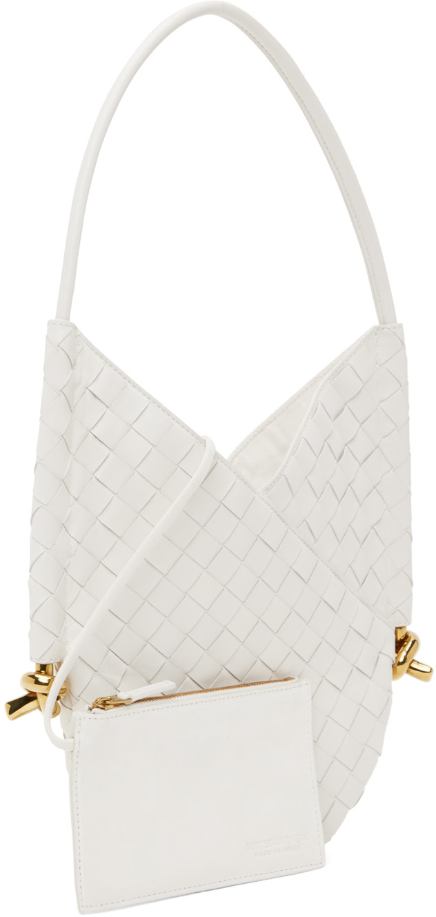 Bottega Veneta: White Small Solstice Shoulder Bag | SSENSE