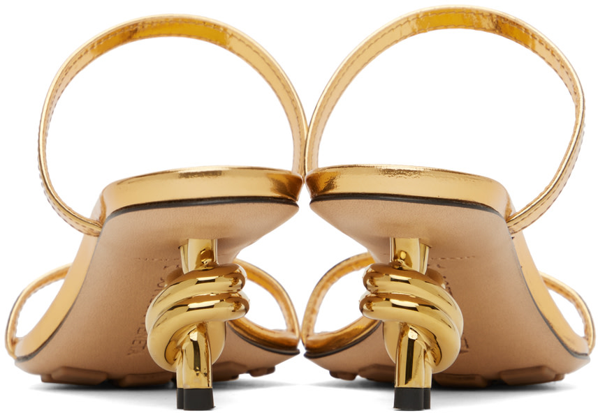 Bottega Veneta: Gold Knot Mules | SSENSE