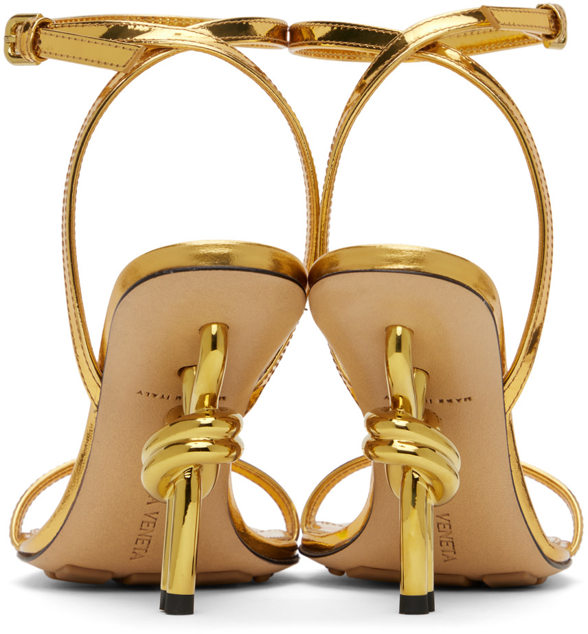 Bottega Veneta: Gold Knot Sandals | SSENSE