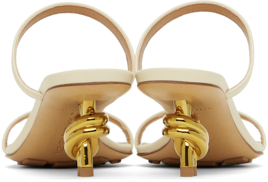 Bottega Veneta: オフホワイト Knot ミュール | SSENSE 日本
