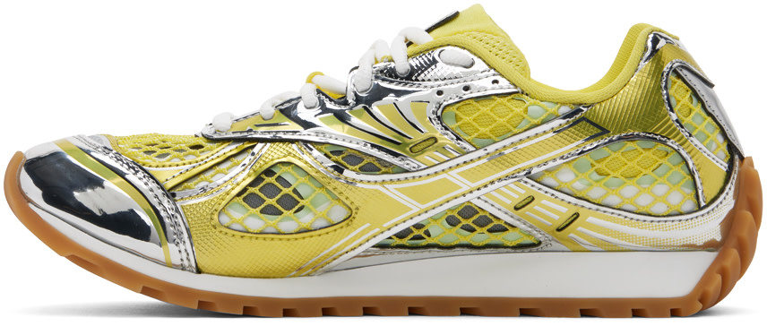 Bottega Veneta - Baskets Orbit argenté et jaune