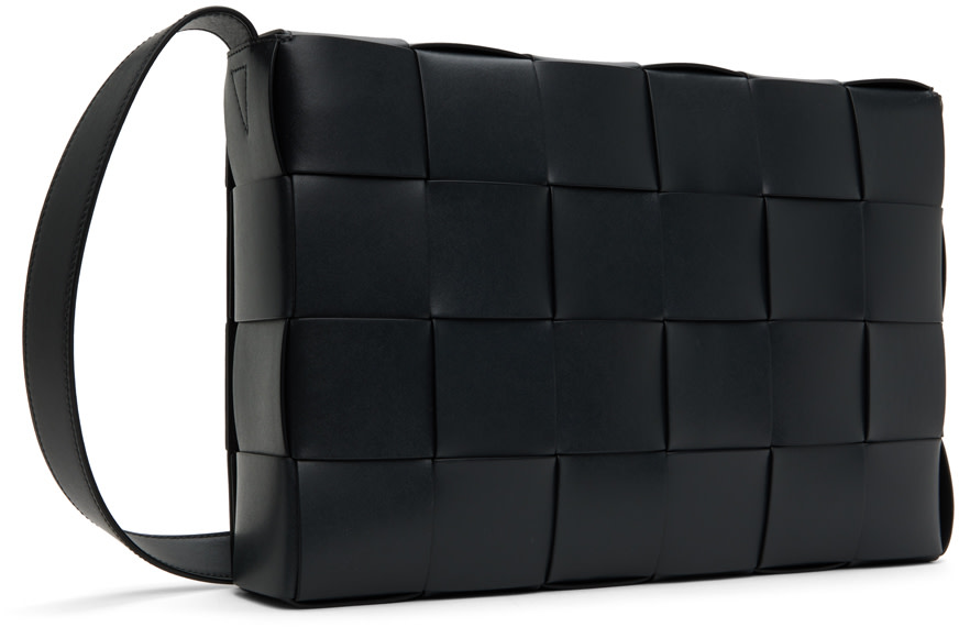 Bottega Veneta: Black Maxi Cassette Bag | SSENSE