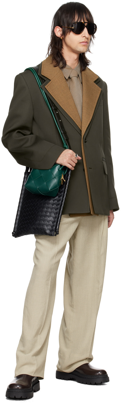 Bottega Veneta - 블랙 라지 플랫 루프 파우치